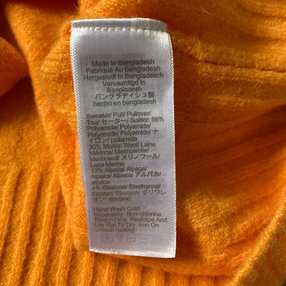 [J.Crew] NWT Ribbed Mockneck Sweater In Supersoft Yarn XS Orange - Picture 7 of 7